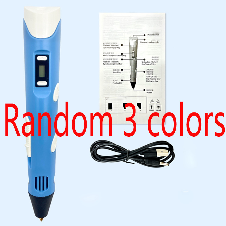 3D Printing Pen Set 3D Drawing Pen with Led Display 3 Color Filament Kid Gift