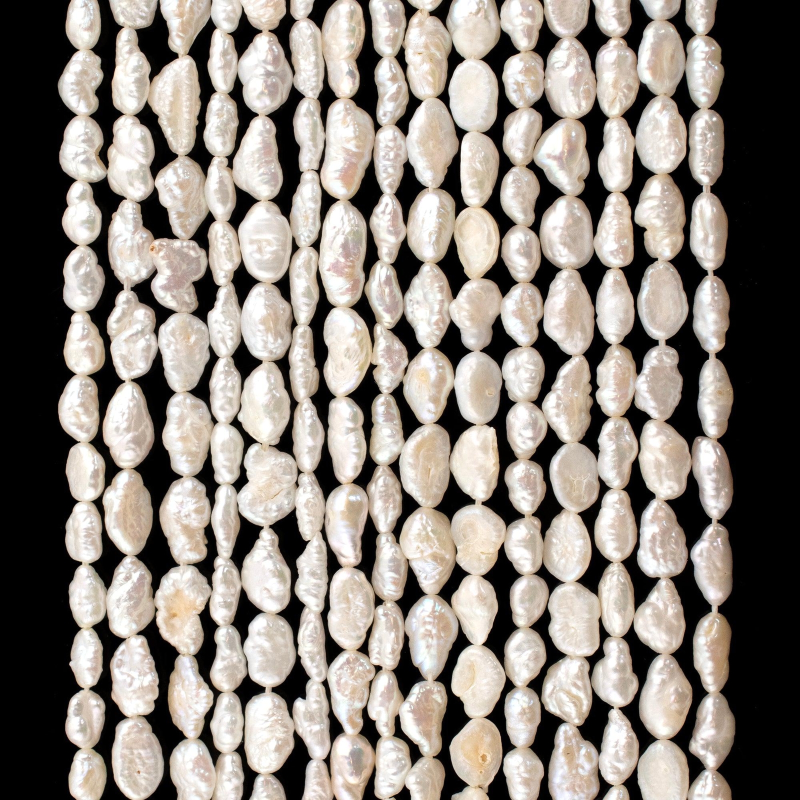Vintage Japanese Rice Pearl Beads 5mm White Oval 16 Inch Strand