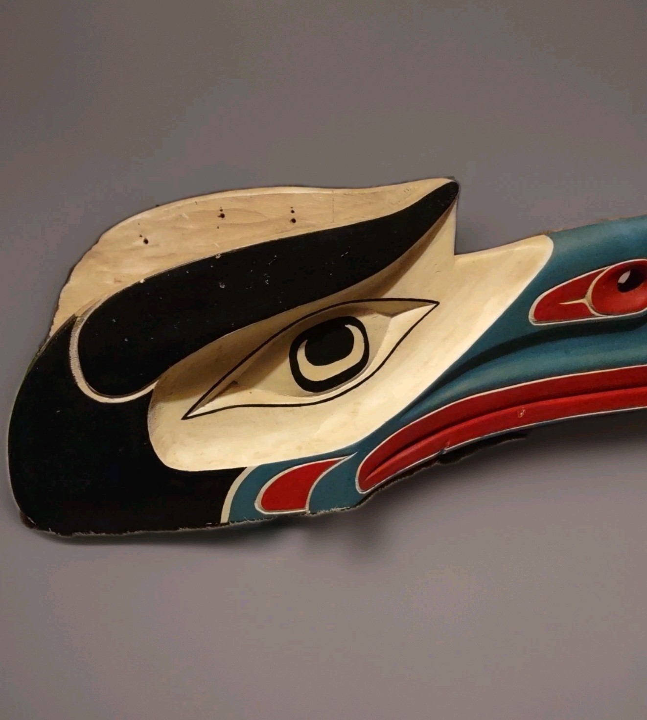 Northwest Coast Mask Kwakiutl Hamatsa Crooked Beak Red Cedar Wood Carving