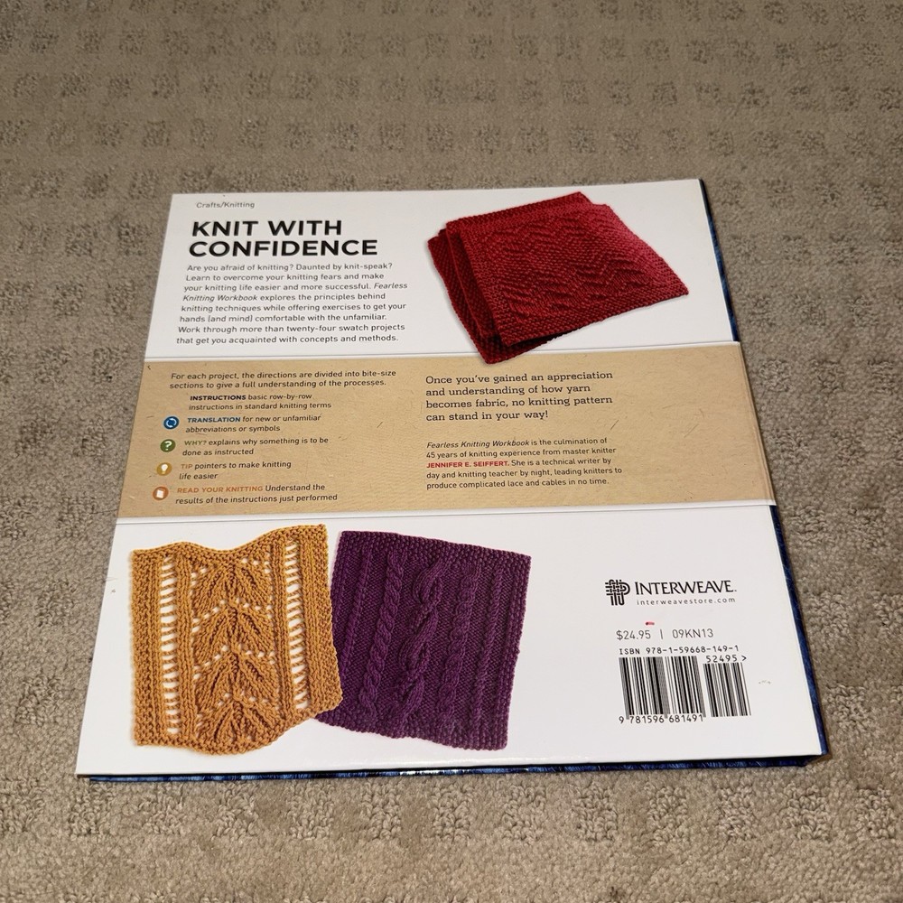 Interweave Press Fearless Knitting Workbook Step-by-Step Guide Hobbies & Crafts