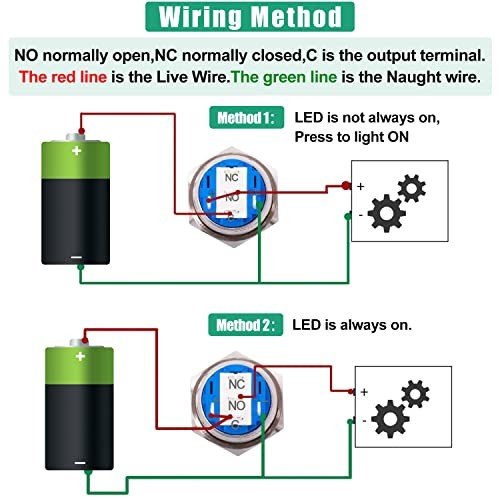 /16MM Raised Speaker Horn Momentary Push Button Switch 5/8" Mounting SR-green