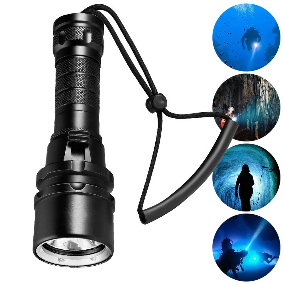 2022New Diving Flashlight ABS Material Deep Underwater Lamp Waterproof