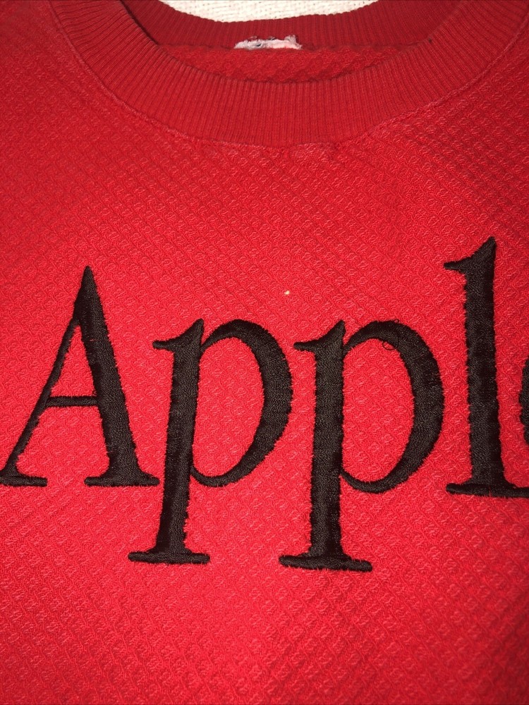 Vintage 80s Red Apple Computer Long Sleeve Shirt