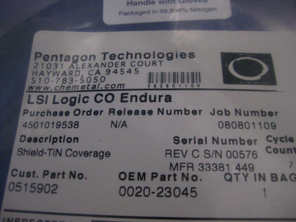 Applied Materials AMAT 0020-23045 Lower Shield, 101% Tin Coverage, NEW