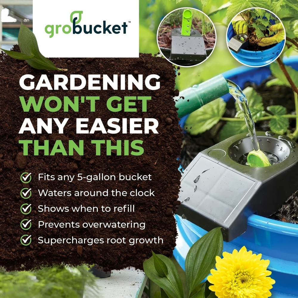 Self Watering Planter Insert w/LifeTested Technology, Water Reservoir & Level...