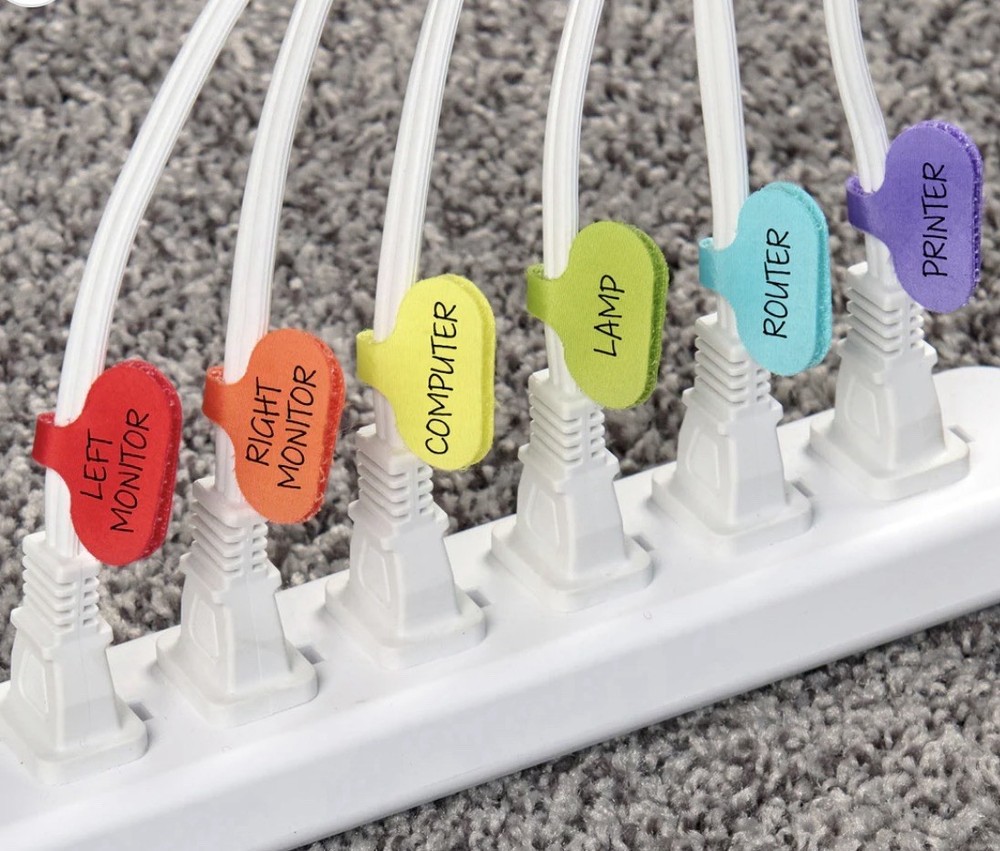Wrap-It Storage Easy to Write On Cable Labels, Hook & Loop, 16 Pack Multicolor