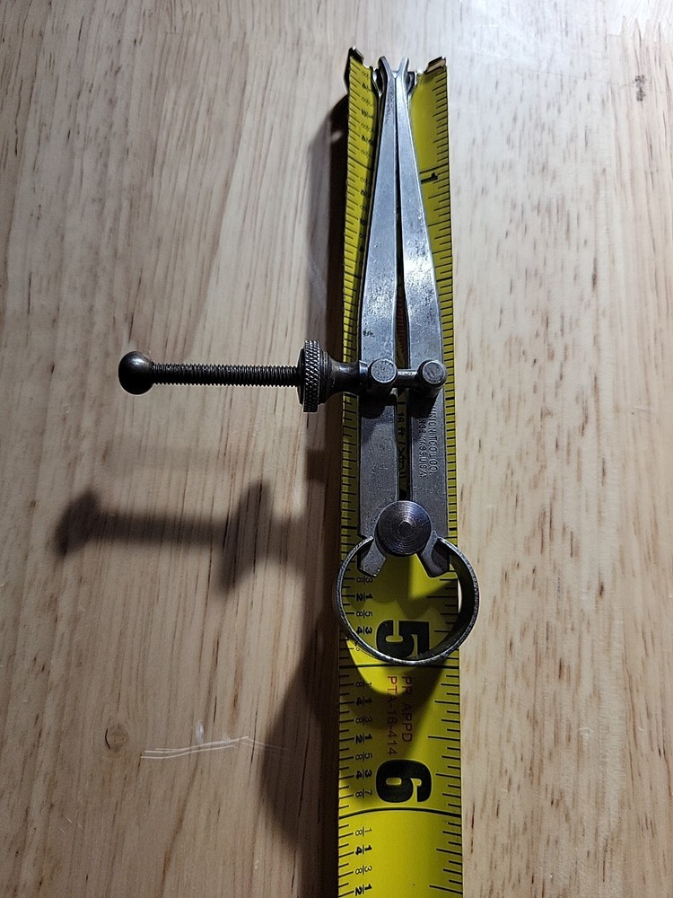 Union Tool Co Inside Caliper 5 inch Compass Machinist Drafting Tool Flat Leg