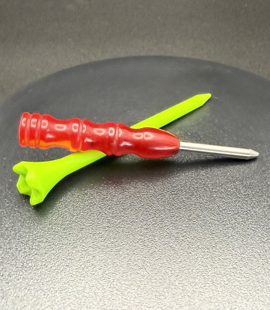 Single prong titanium divot tool - Red Hot (Slim)