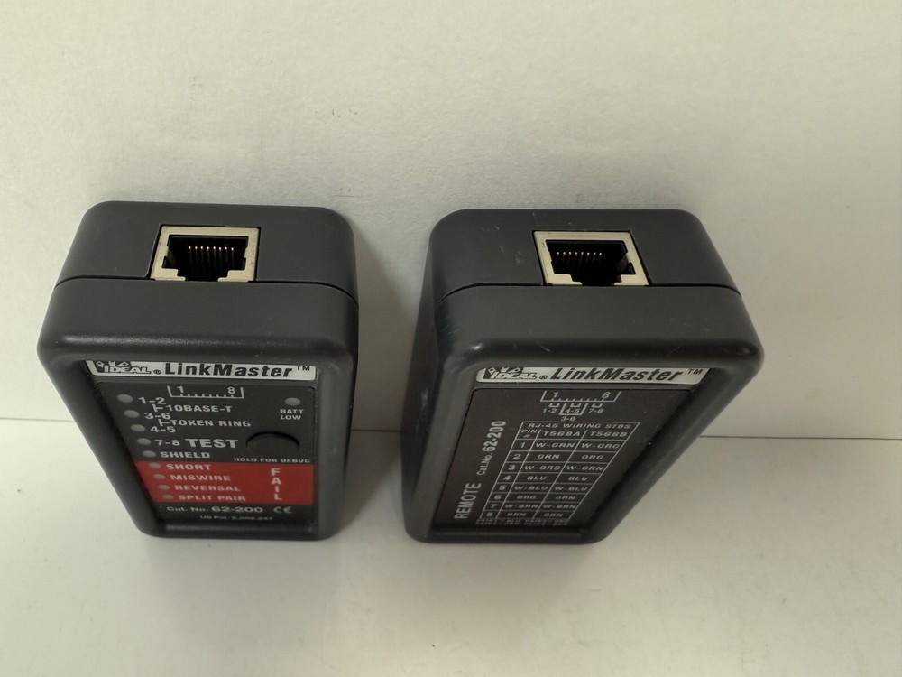 IDEAL 62-200 LINKMASTER DATA COMMUNICATIONS CABLE TESTER WITH REMOTE