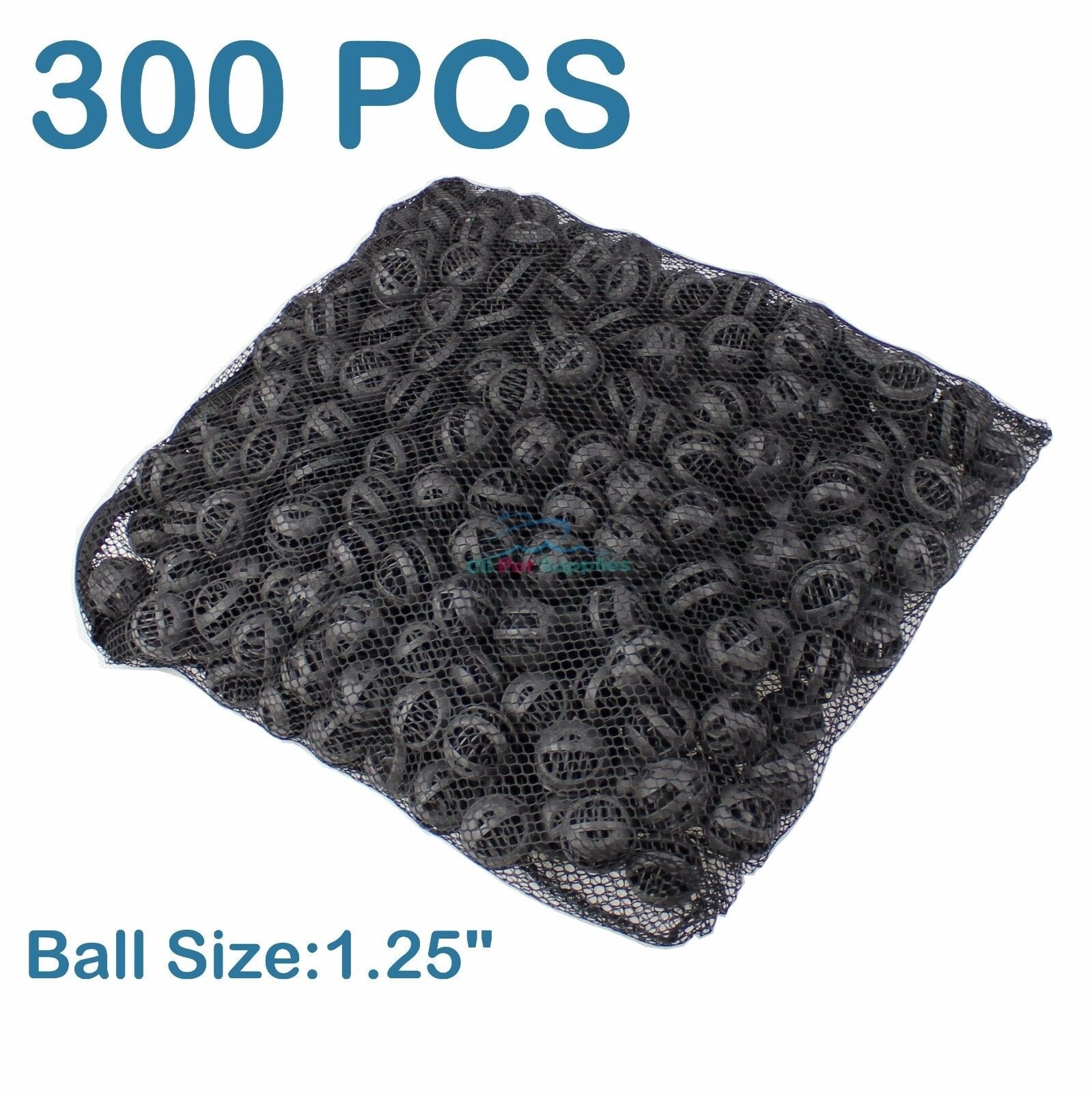 300 pcs 1.25" Bio Balls Aquarium Fish Pond Filter Media FREE MEDIA BAG