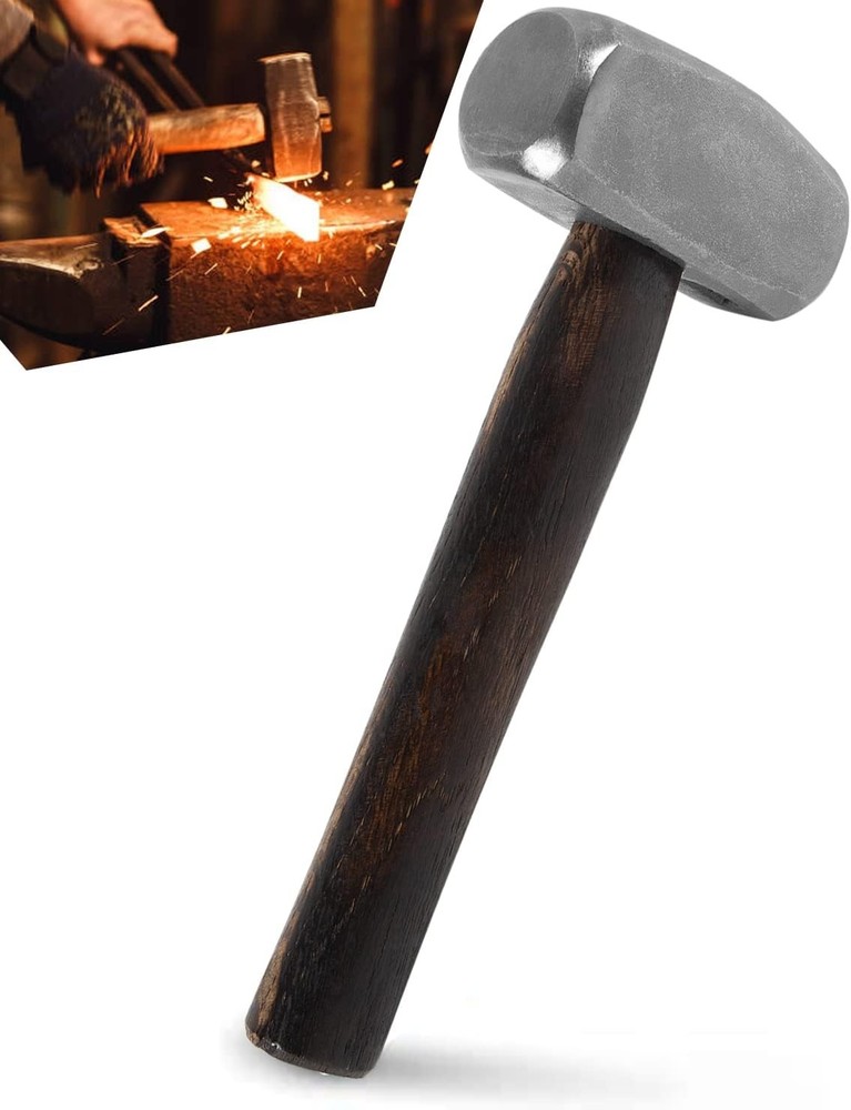 Blacksmith 3LB Handmade Forge Hammer for Farrier, Knife Maker, Forging Tool