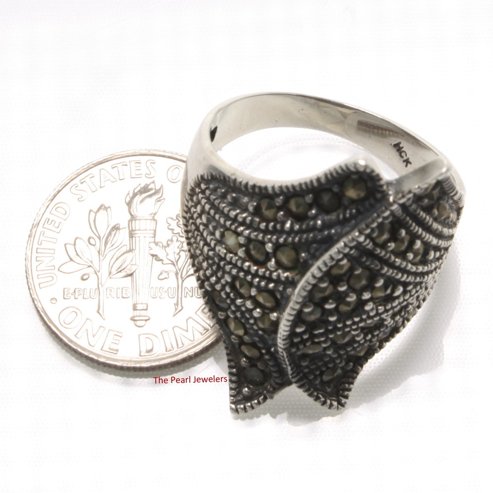 Sterling Silver Wrapped in Love Marcasite Ring