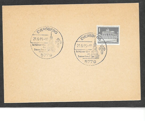 GERMANY 1965 BOY SCOUTS CAMP EVERSBERG Postcard