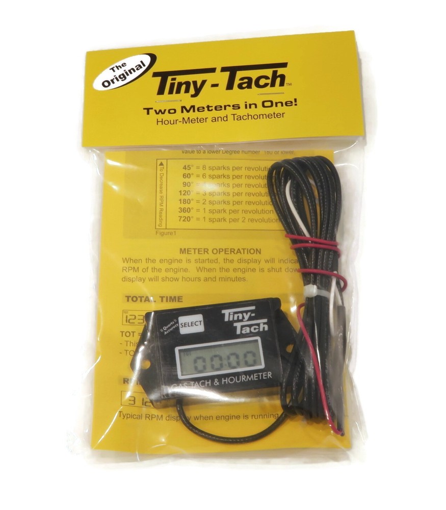Tiny Tach TT2AM Digital Hour Meter Tachometer Adjustable Resettable Job Timer