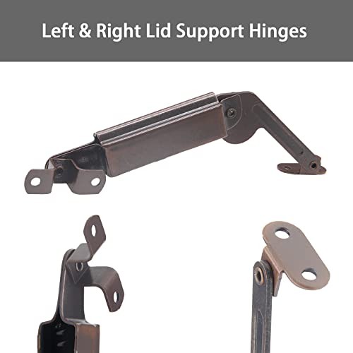 Spring Lid Support Hinge, 2Pcs Left and Right Lid Support Hardware Hinge for