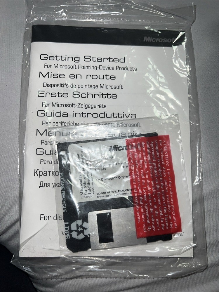 Microsoft IntelliPoint Mouse Driver 3.5" Floppy Disk *Windows 95/98 & Manual NEW