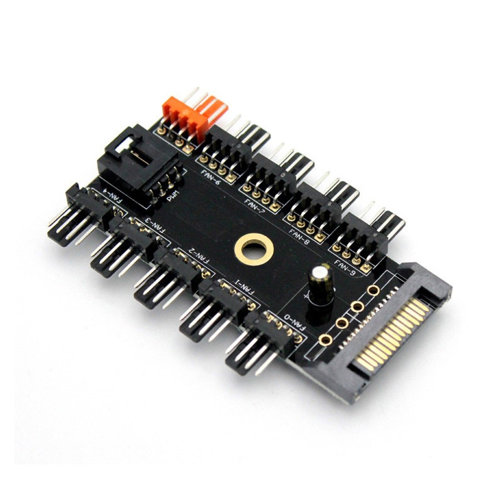 10x 4-pin PC CPU PWM Cooling Fan Speed Controller Hub SATA Power Socket Splitter