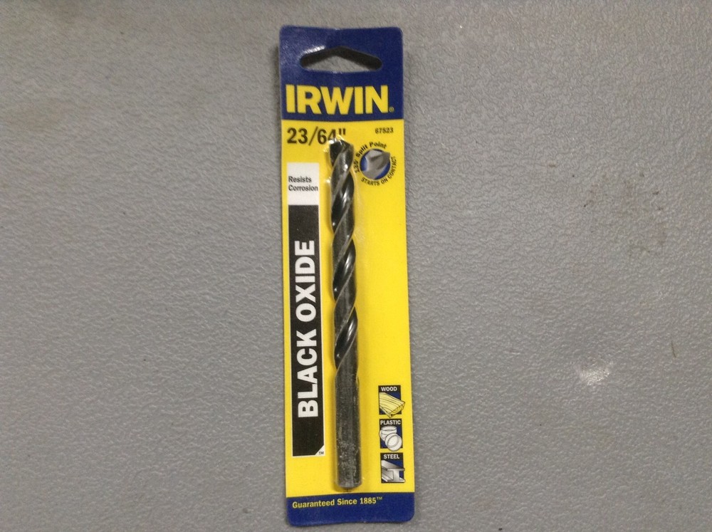 IRWIN 67521 23/64" BLACK OXIDE DRILL BIT