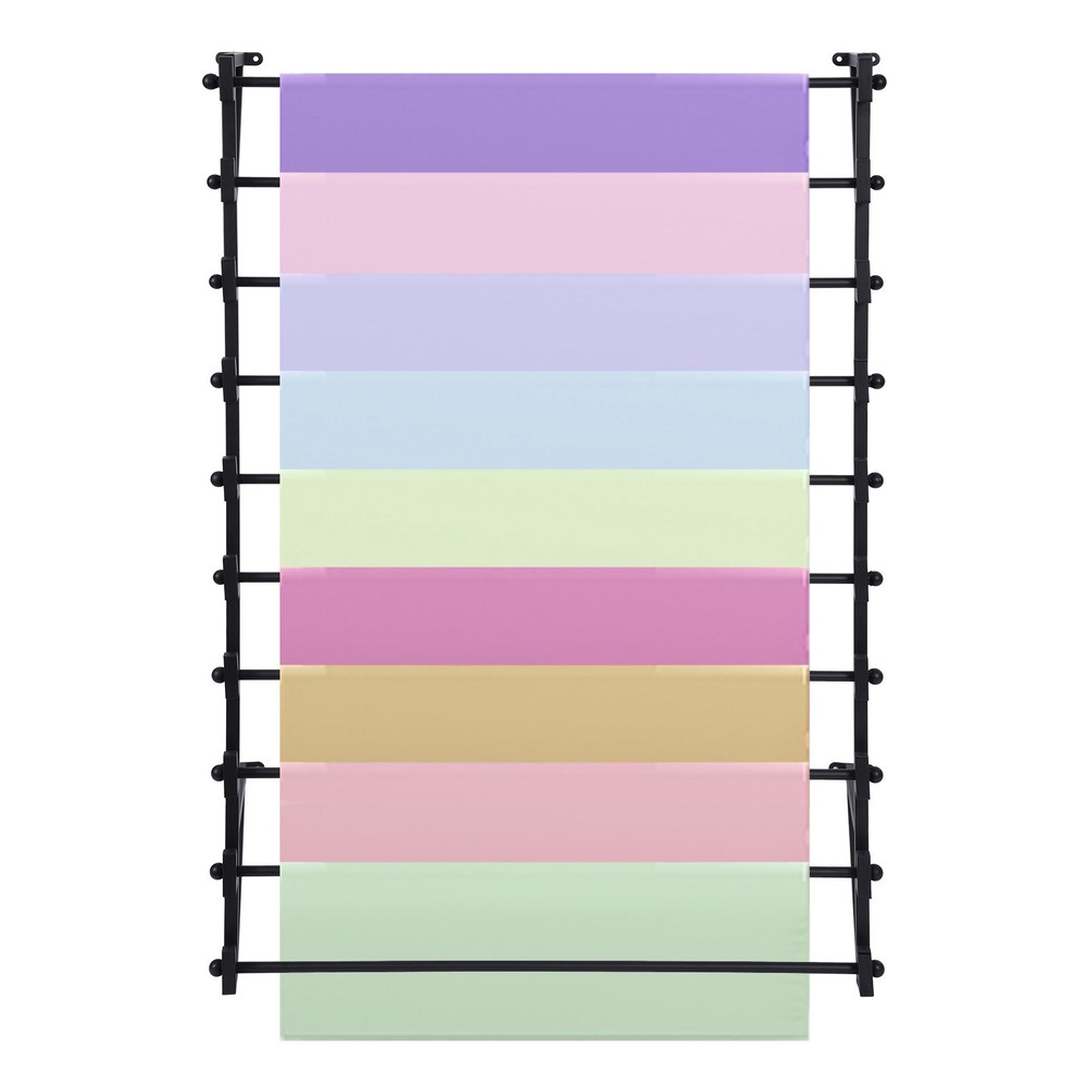 Wall Mounted Display Rack, 10-Layer Wall Wrapping Paper Ribbon Organizer Black