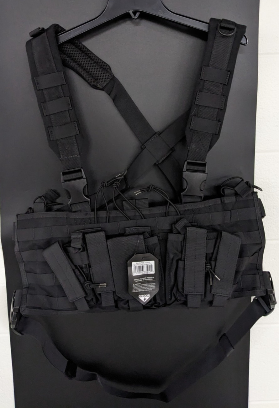Condor Tactical Recon Vest Police Chest Rig Military Grade Black One Size MCR005