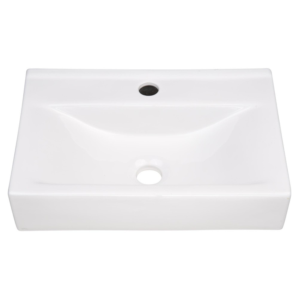 18" Rectangle Bathroom Vessel Sink Pop up Drain Ceramic Basin 2 Pack