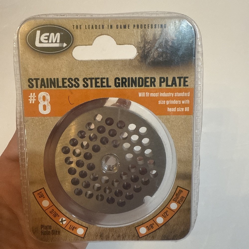 LEM #8 Stainless Grinder Plate - 3/16"