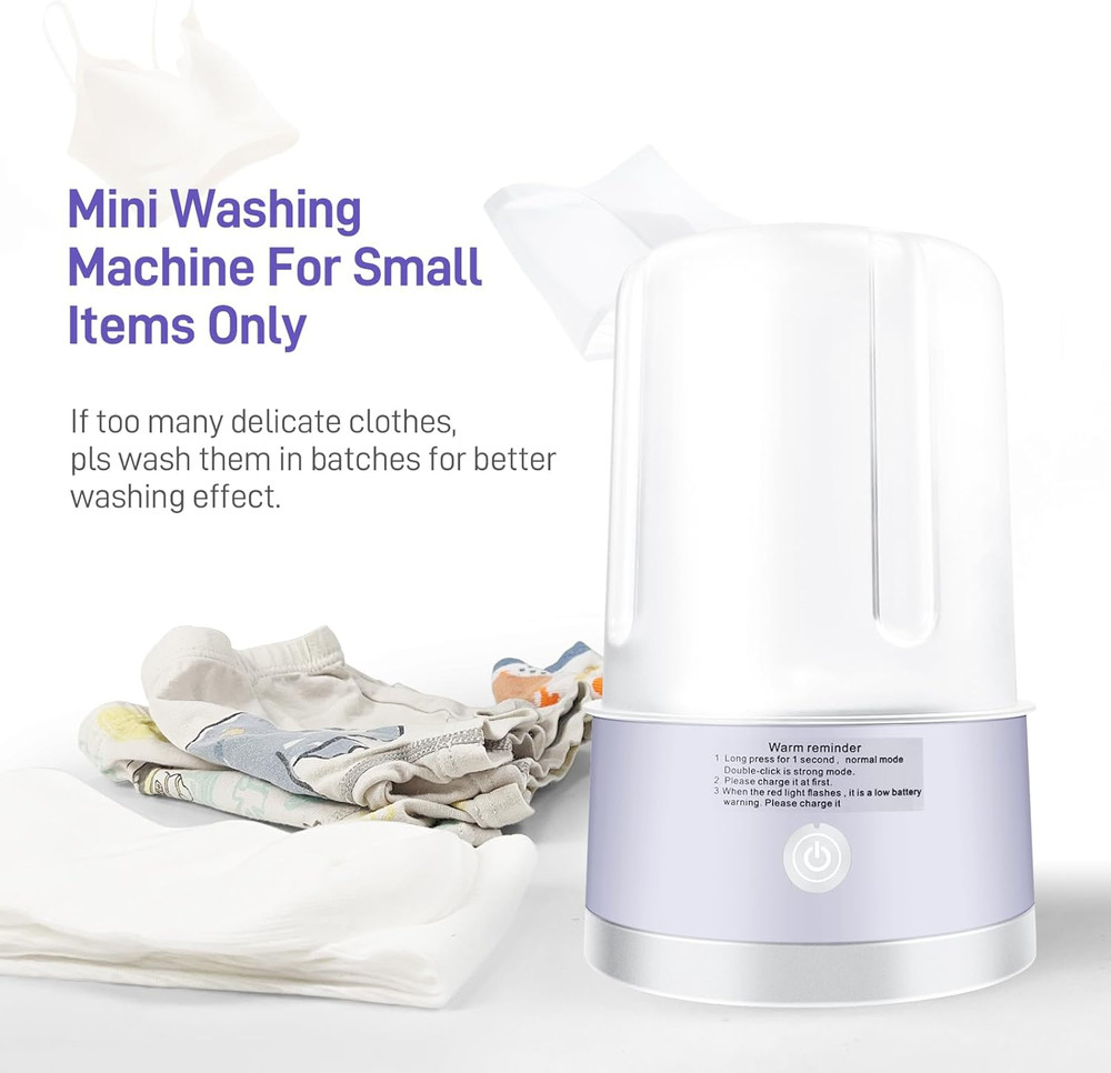 Compact Portable Washing Machine for Small Laundry - Lightweight and Quiet