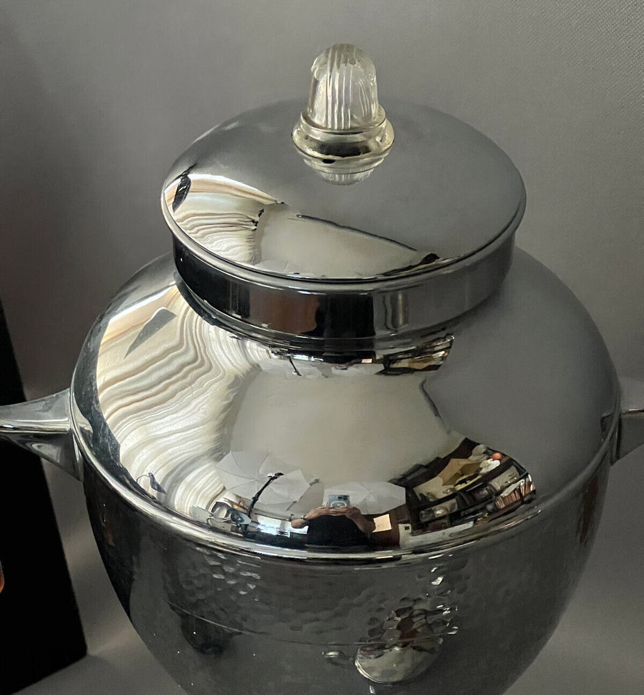 1940'S VINTAGE KEYSTONEWARE CHROME PLATED PERCOLATOR COFFEE MAKER SET - MARKED