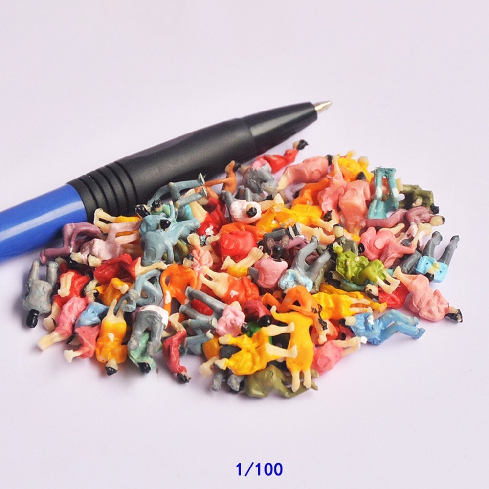 100pcs 1:100 Scale Sitting Painted Figures Model People Passengers All Seated