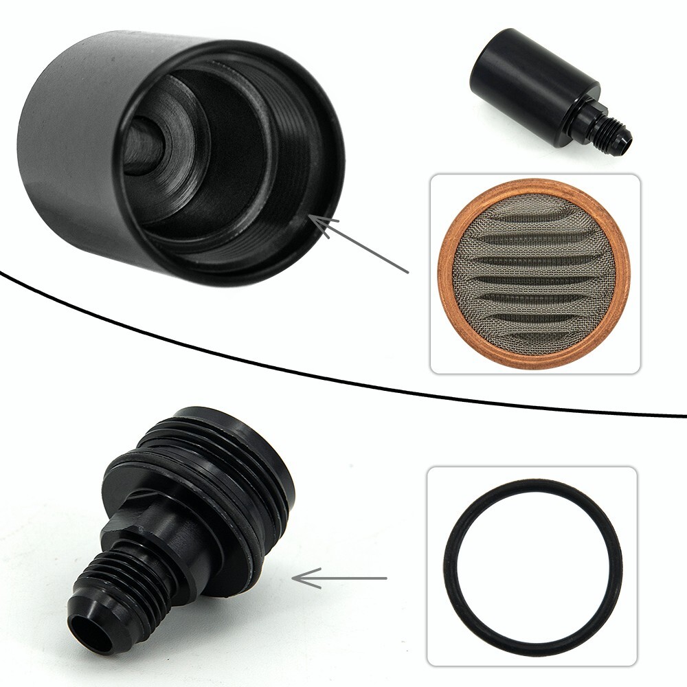 Universal -6AN Inline Fuel Filter High Flow 80 Micron Cleanable AN6