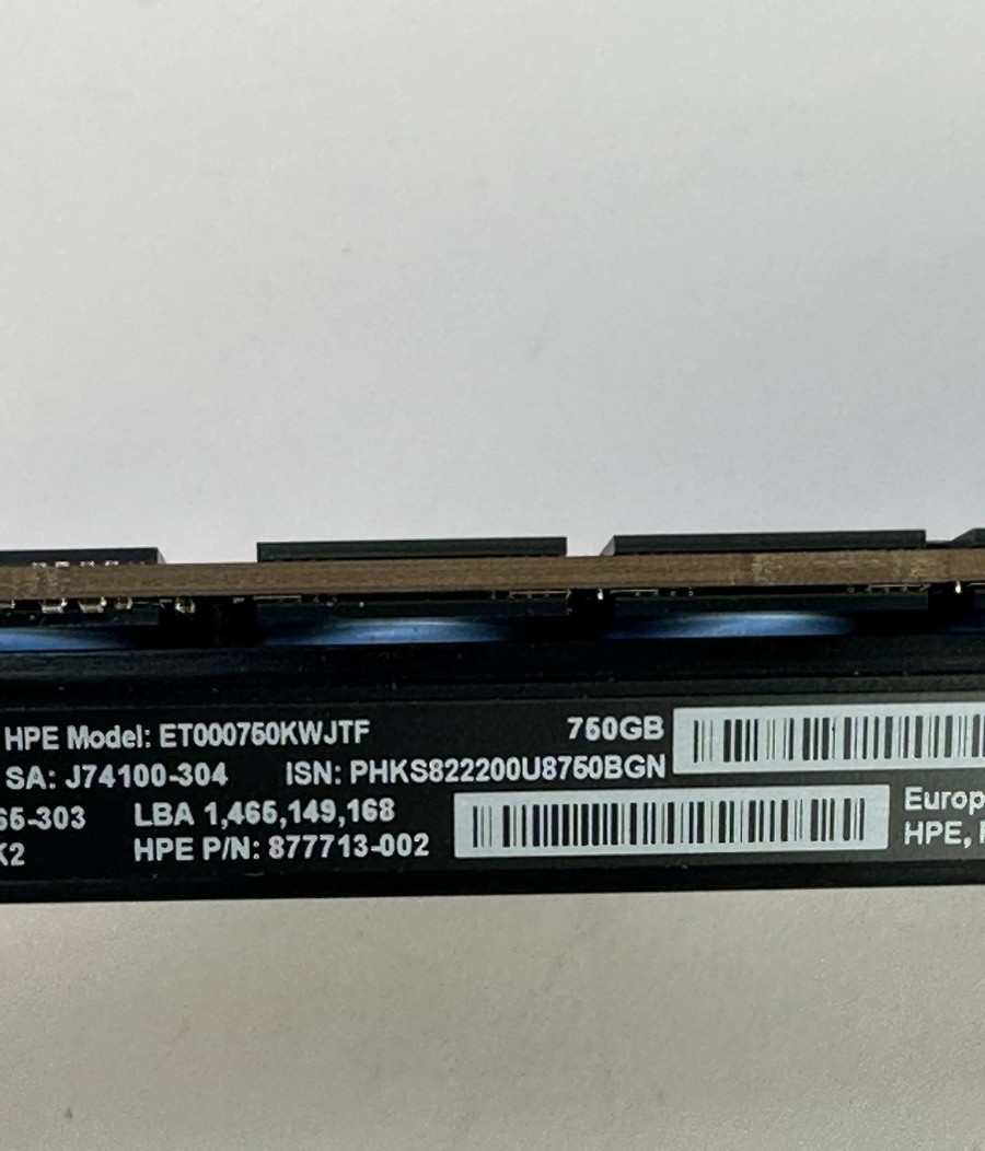 HPE Intel DC Optane P4800X 750GB NVMe PCIe x4 SSD WI AIC 878038-B21 30DWPD 41PBW
