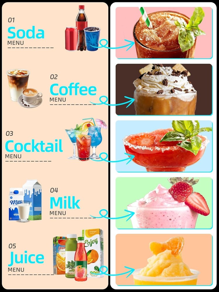 Multi-Functional Home Slushie Machine W/ 5 Preset Programs, Frozen Drink Machine