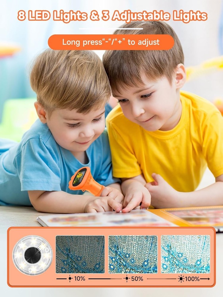 Educational Handheld Microscope with LED Lights - 1000X Magnification for Kids