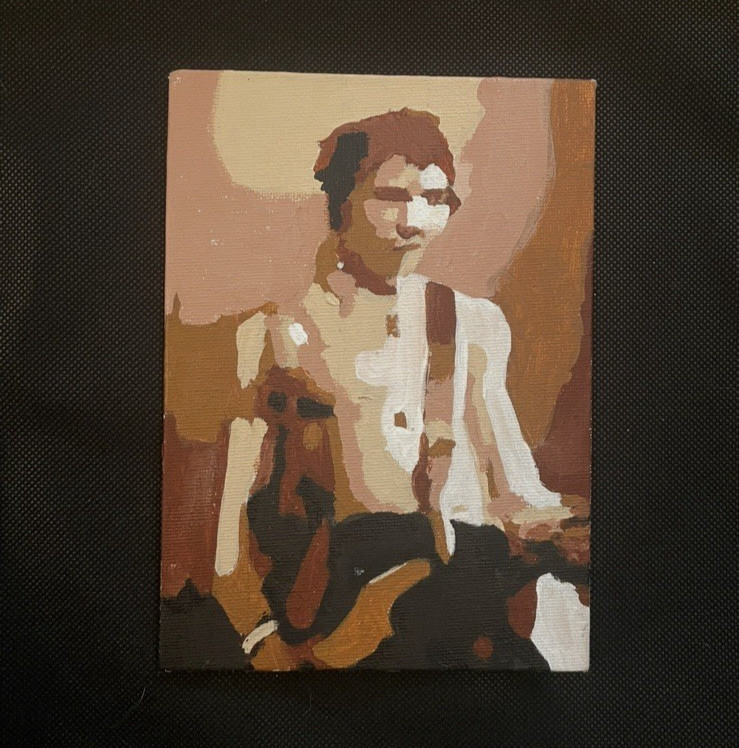 5x7” Sid Vicious Tribute Acrylic Pop Art Painting
