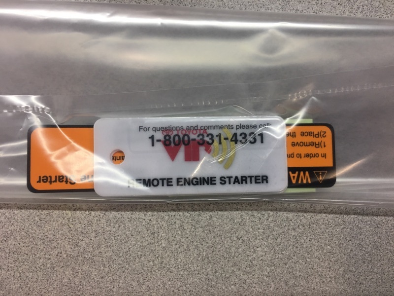 Toyota Highlander 2017 Remote Engine Start RES Genuine OEM OE