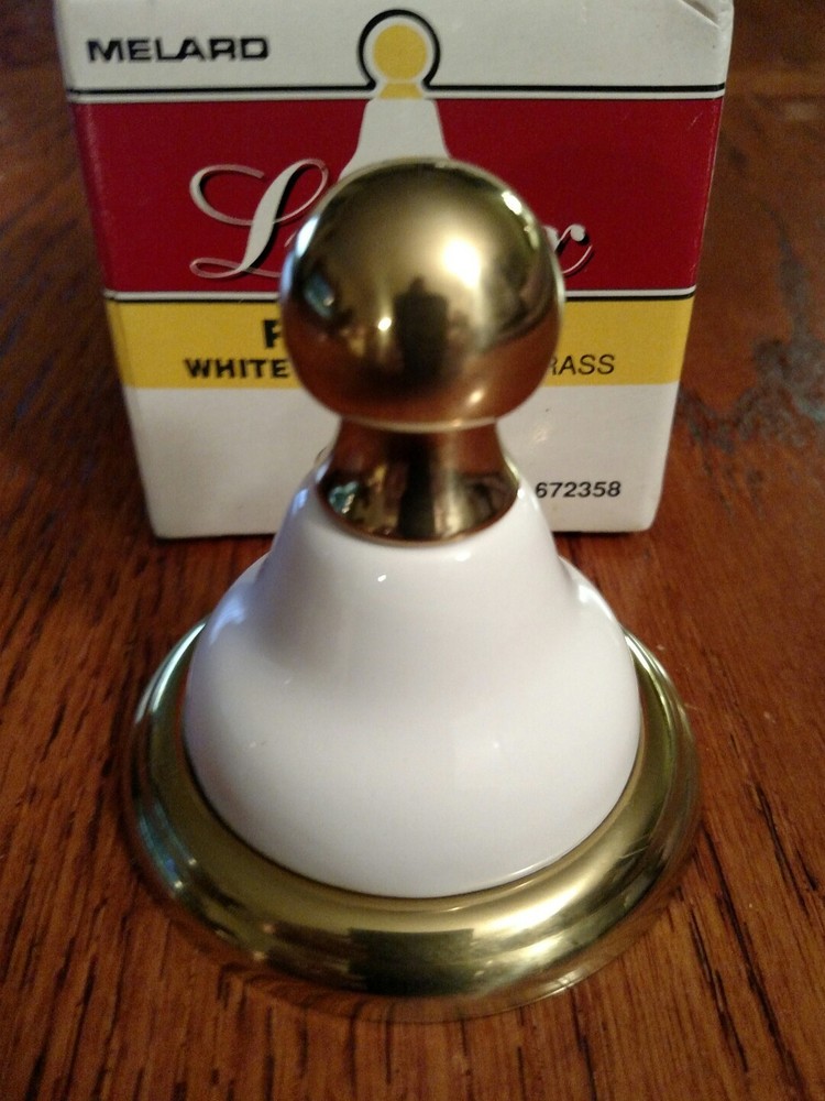 Lenox robe hook white porcelain and brass