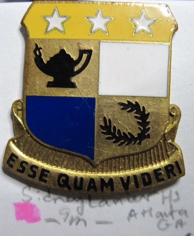 Army  DUI DI CB SIDNEY LANIER HIGH SCHOOL Jrotc ROTC Program 9m Atlanta GA