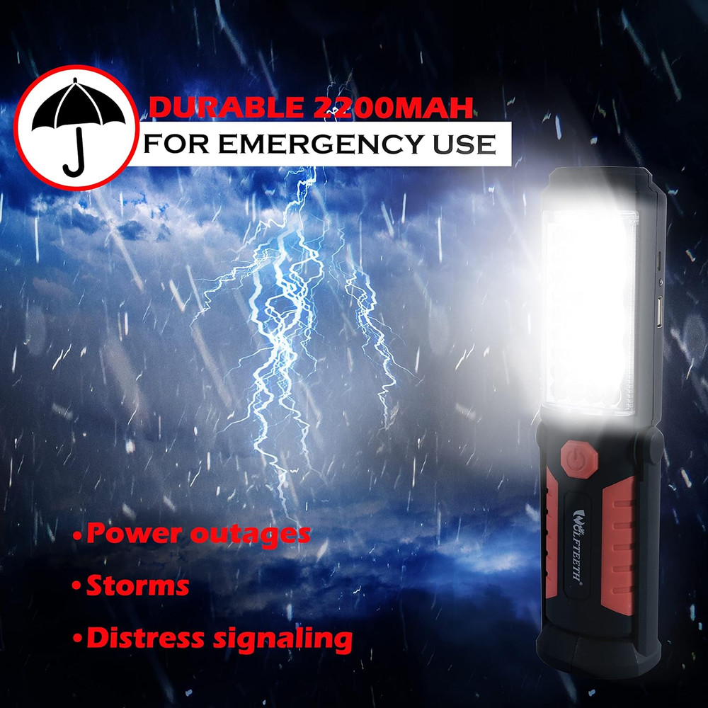 Wolfteeth Rechargeable Magnetic LED Work Light for Mechanics - 360° Rotating