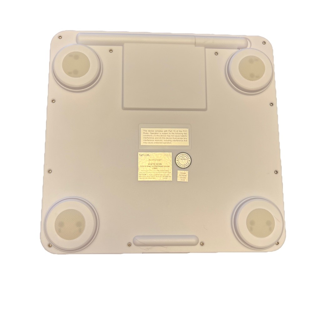 TAYLOR® PRECISION Digital Plastic Bath Scale, White, 330-Lb. Capacity. Open Box