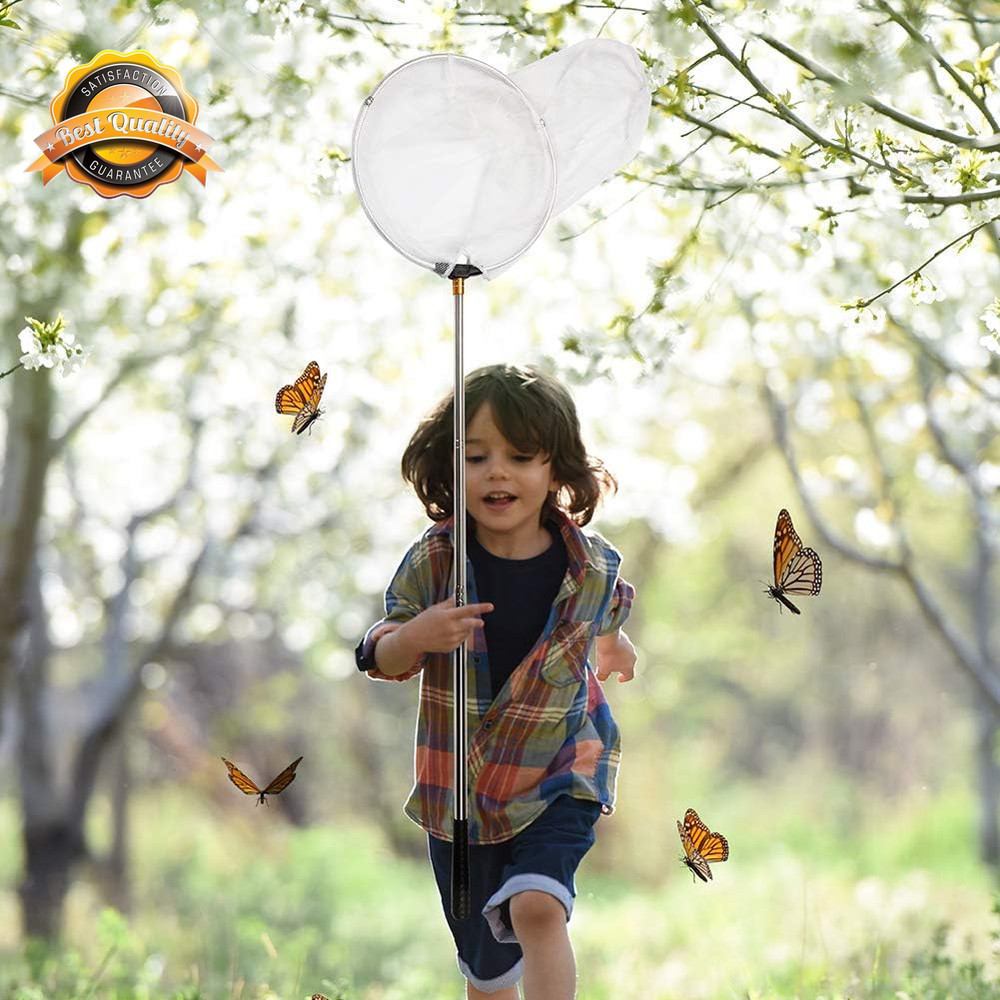 Butterfly Insect Net Extendable Handle 12in Ring 24in Depth 59in Reach