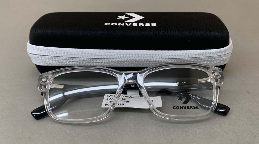 Converse CV5020YG Crystal Clear Rectangular Full Rim Eyeglass Frames 50-16-135