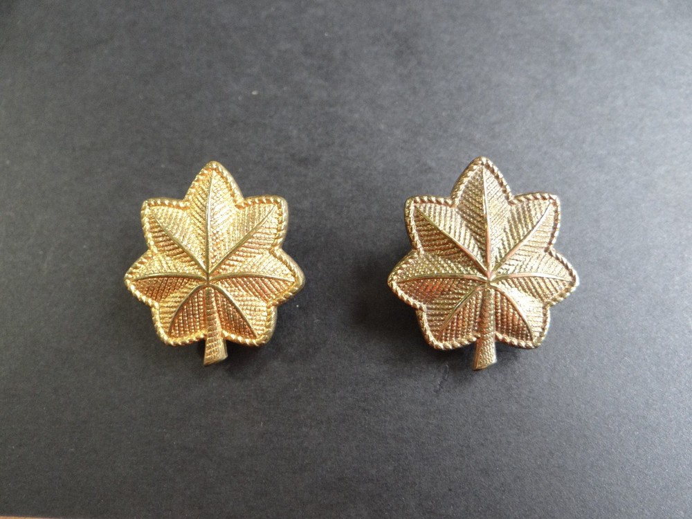 WWII US Army Officer Major Rank Insignia Set, Meyer Pinback