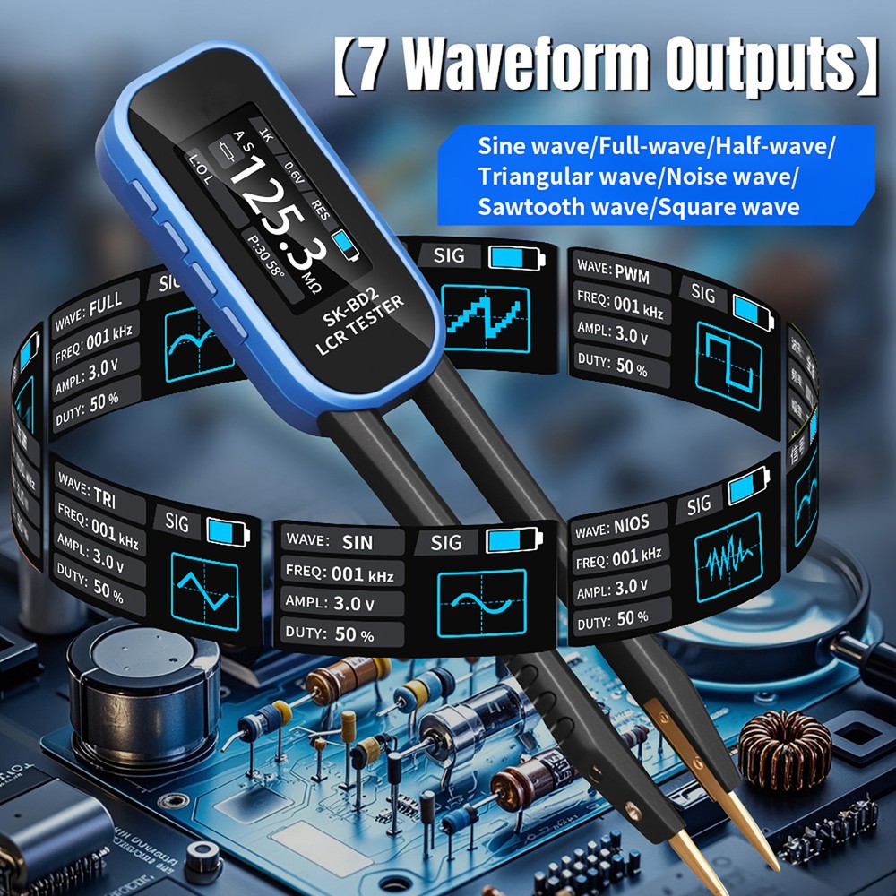 Digital Tweezers Meter With 7 Waveforms Output For Component Testing