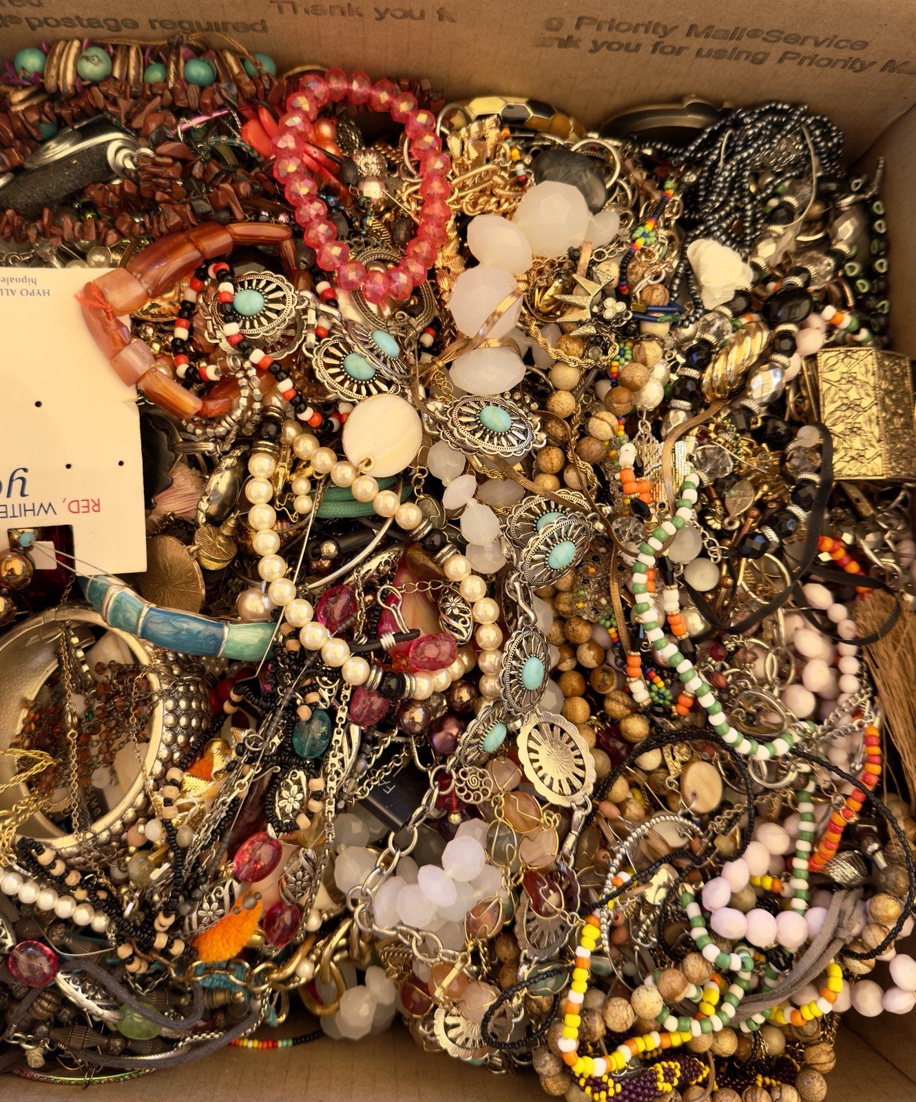 MIXED JEWELRY LOT CRAFT REPAIR, RESELL, REPURPOSE, VINTAGE TO NOW! 20 POUNDS