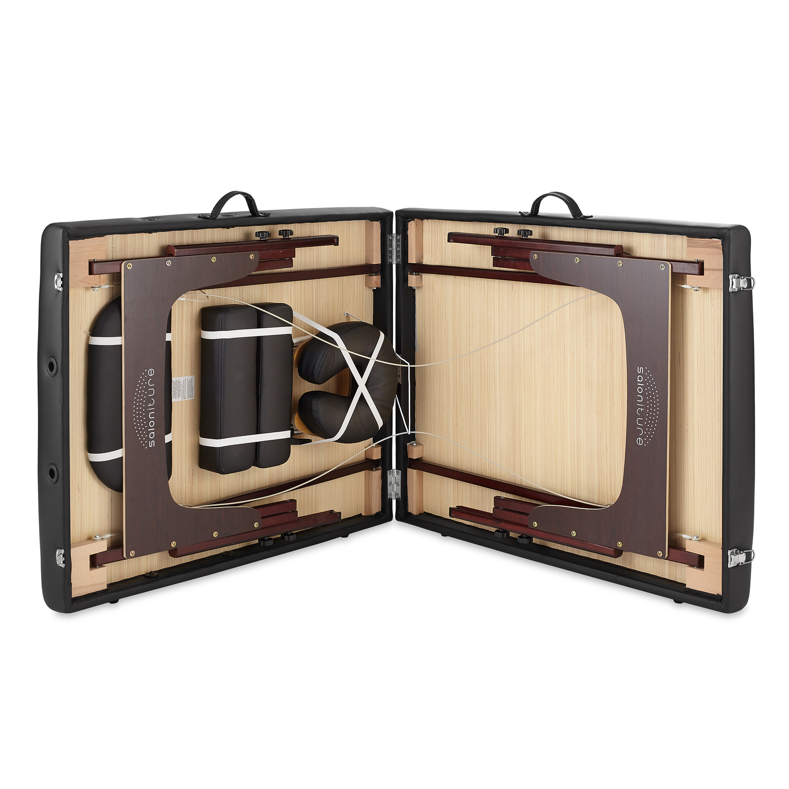 Portable Reiki Massage Table with Memory Foam Tilt Backrest Carrying Case, Black