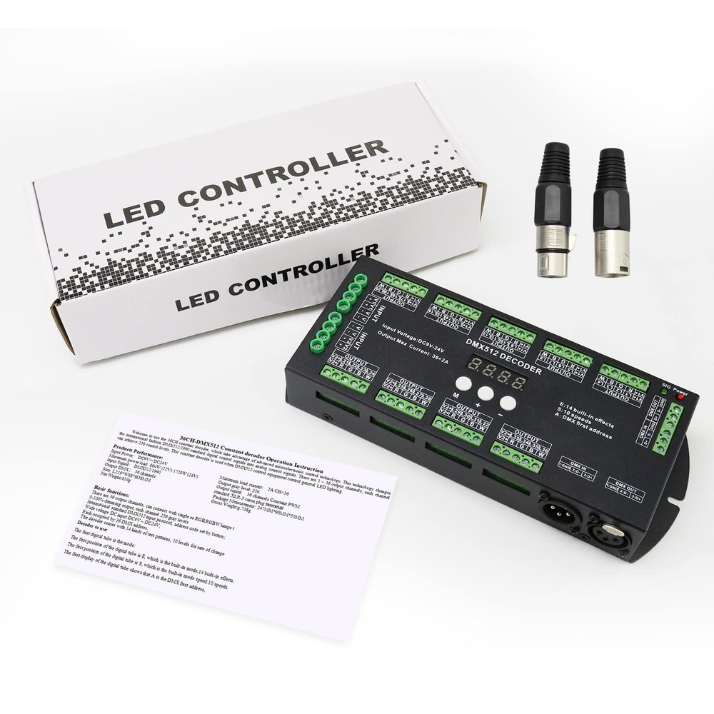 DMX 512 LED Decoder Controller for RGB Tape Strip Light Dimmer Driver (36 Cha...