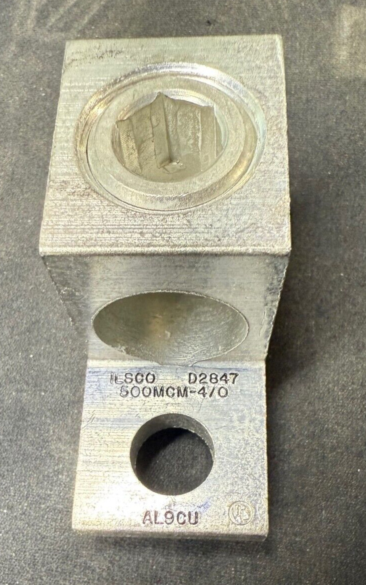 ILSCO MECHANICAL WIRE LUG 4/0 - 500 MCM 1/2 HOLE D2847A22T ALCU - pick qty