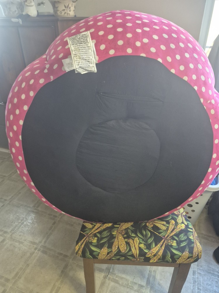 Hello Kitty Plush Beanbag Chair Super Soft Micromink Pink Polka Dot Kids Teens