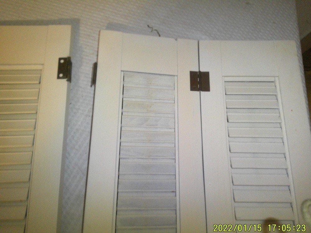 2 SMALL WOODEN WINDOW SHETTERS OLDER