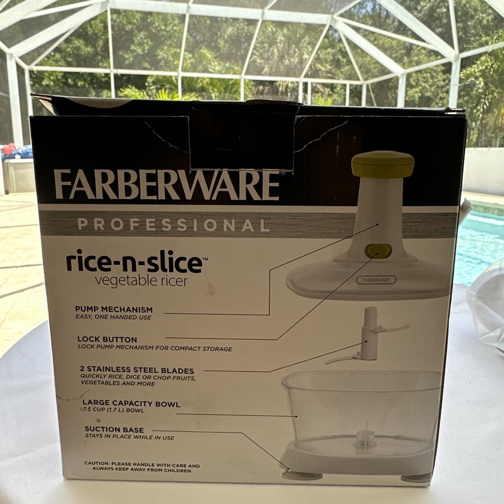 Farberware Rice-N-Slice Manual Vegetable Ricer Open Box, New